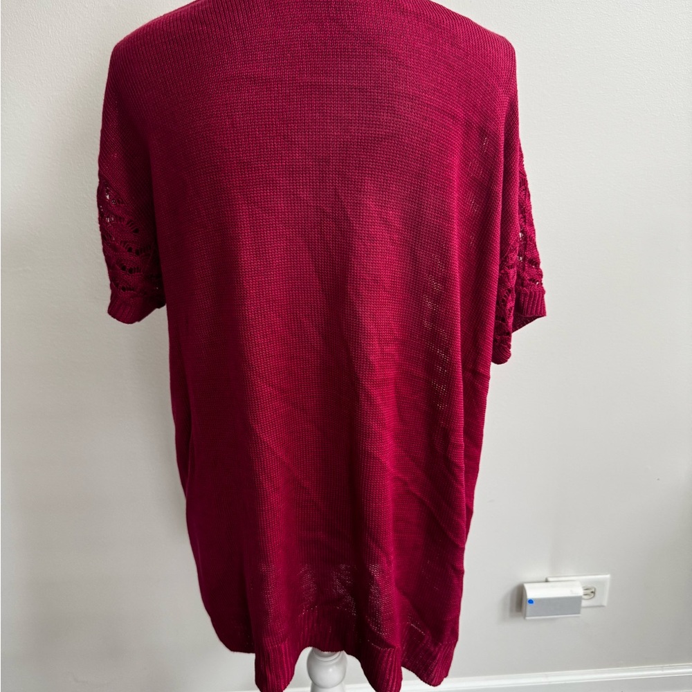 Lane Bryant Magenta Knit Cardigan - Picture 5 of 8